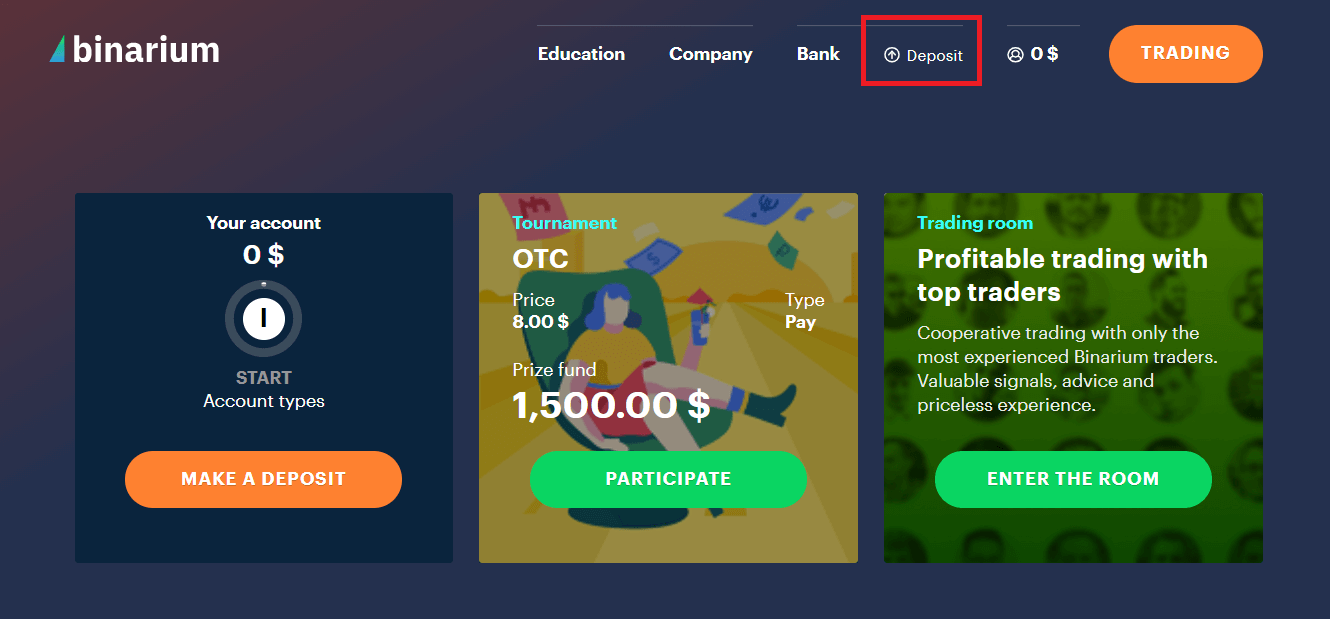 Cara mendepositkan wang di binarium Cara mendepositkan wang di binarium