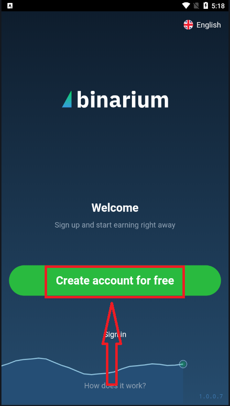كيفية فتح حساب تداول والتسجيل في Binarium