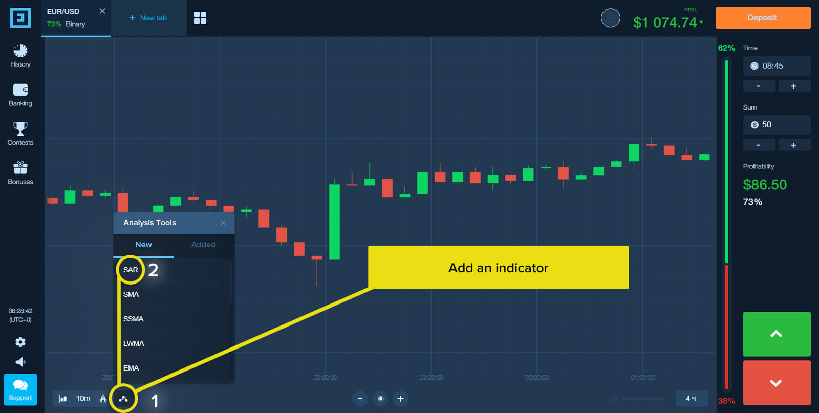 Trading With Parabolic SAR on Binarium for Beginners Trading With Parabolic SAR on Binarium for Beginners